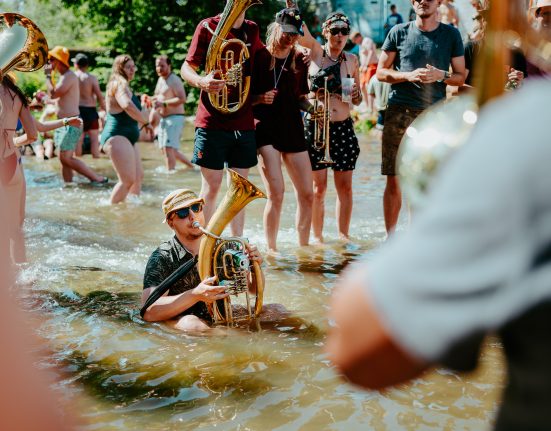 Mann mit Trompete beim Woodstock der Blasmusik
