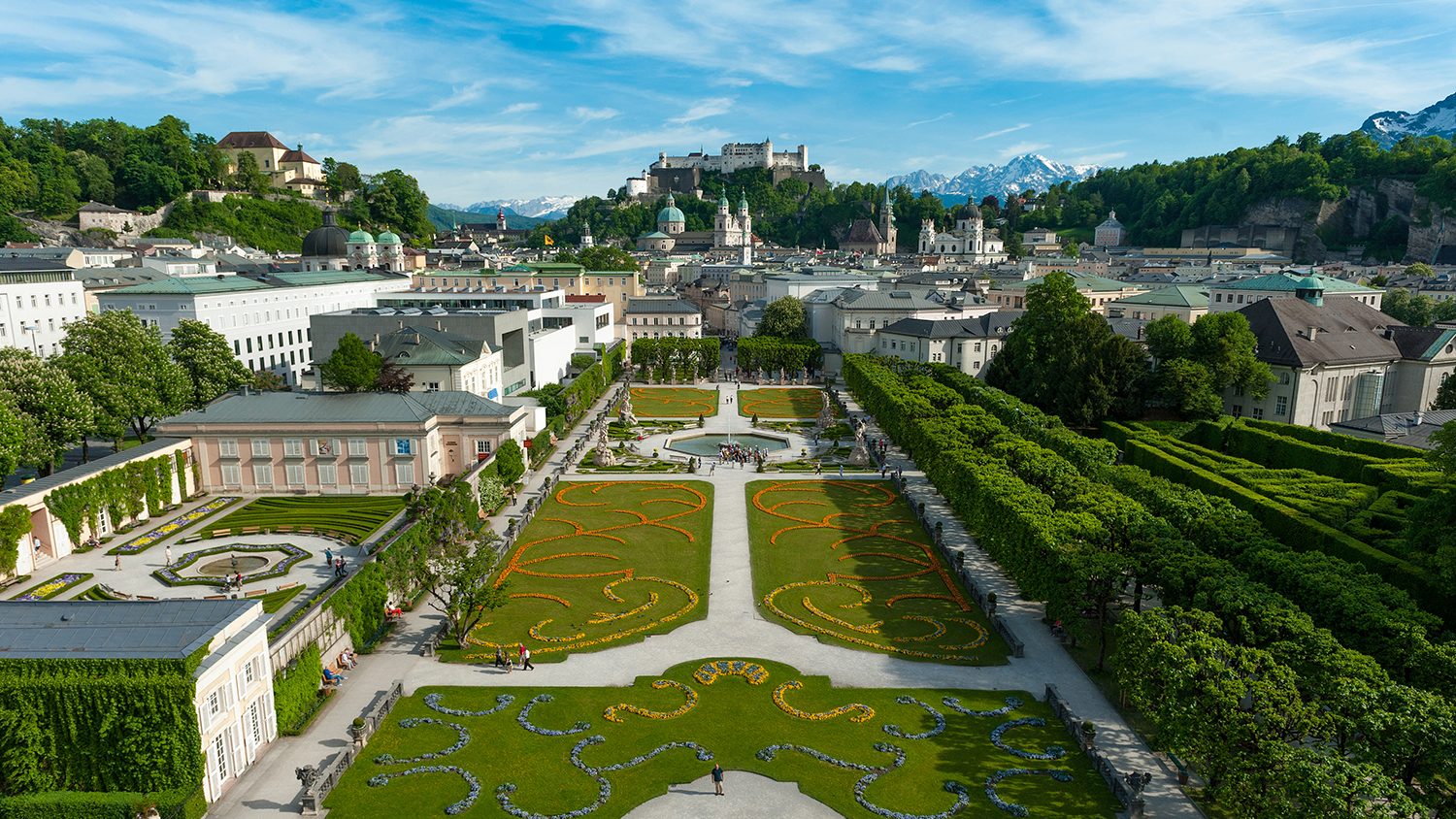 Der Mirabellgarten vor der feste Salzburg