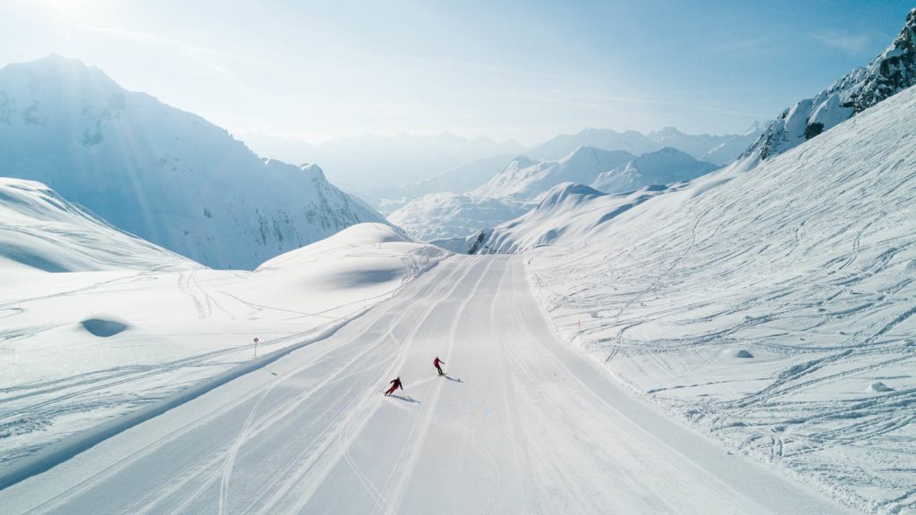 Lange Skipiste im Skigebiet Arlberg
